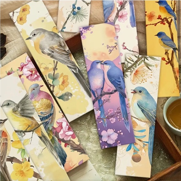 (61) Hand-Painted Artistic Bird Bookmark Set of 10 - Unique Aesthetic Designs - Picture 1 of 10
